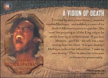 2002 Inkworks The Scorpion King #48 A Vision of Death Back
