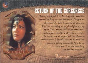 2002 Inkworks The Scorpion King #51 Return of the Sorceress Back
