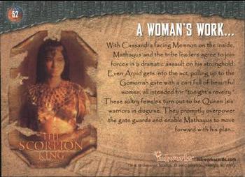 2002 Inkworks The Scorpion King #52 A Woman's Work... Back