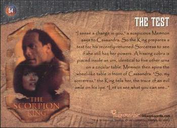 2002 Inkworks The Scorpion King #54 The Test Back
