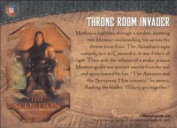 2002 Inkworks The Scorpion King #56 Throne Room Invader Back