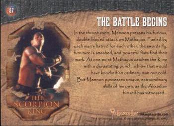 2002 Inkworks The Scorpion King #57 The Battle Begins Back
