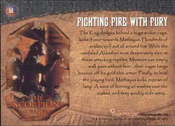 2002 Inkworks The Scorpion King #58 Fighting Fire with Fury Back