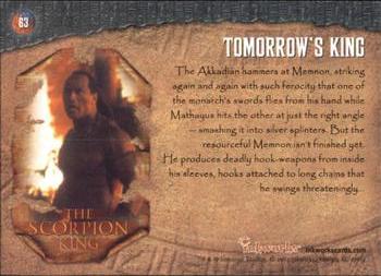 2002 Inkworks The Scorpion King #63 Tomorrow's King Back