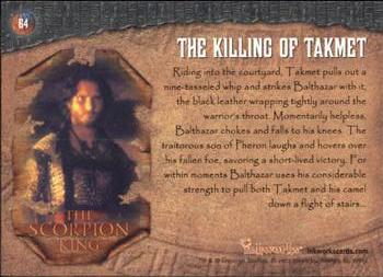 2002 Inkworks The Scorpion King #64 The Killing of Takmet Back
