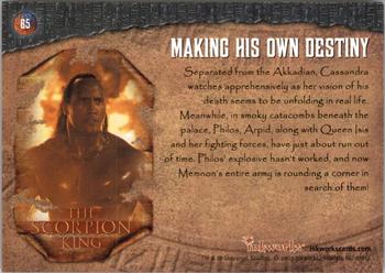 2002 Inkworks The Scorpion King #65 Making His Own Destiny Back