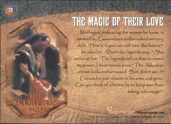 2002 Inkworks The Scorpion King #70 The Magic of Their Love Back