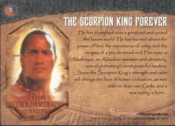 2002 Inkworks The Scorpion King #71 The Scorpion King Forever Back