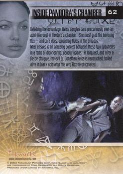 2003 Inkworks Tomb Raider: The Cradle of Life #62 Inside Pandora's Chamber Back