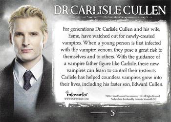 2008 Inkworks Twilight #5 Dr. Carlisle Cullen Back
