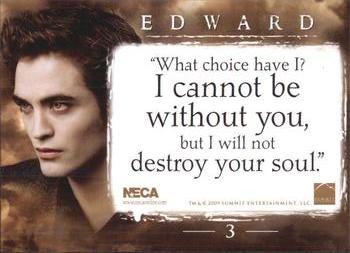 2009 NECA Twilight New Moon #3 Edward Back