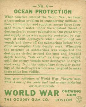 1933 Goudey World War (R174) #6 Ocean Protection Back