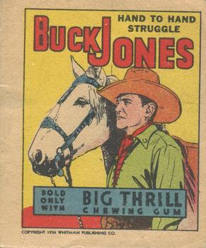 1934 Goudey Big Thrill Booklets (R24) #4 Hand to Hand Struggle (Buck Jones) Front