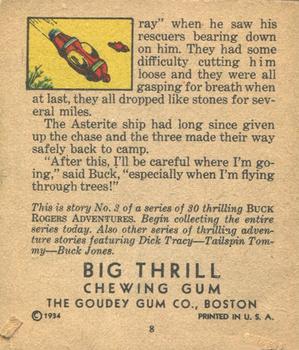 1934 Goudey Big Thrill Booklets (R24) #3 An Aerial Derelict (Buck Rogers) Back