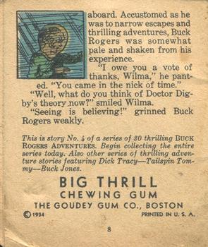 1934 Goudey Big Thrill Booklets (R24) #4 The Fight beneath the Sea (Buck Rogers) Back