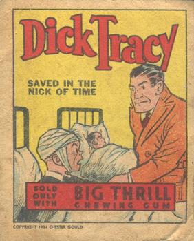 1934 Goudey Big Thrill Booklets (R24) #1 Saved in the Nick of Time (Dick Tracy) Front