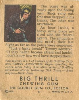 1934 Goudey Big Thrill Booklets (R24) #1 The Smuggler's Last Flight (Tailspin Tommy) Back