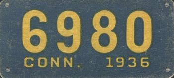 1936 Goudey Auto License Plates (R19-1) #NNO Connecticut Front