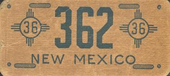 1936 Goudey Auto License Plates (R19-1) #NNO New Mexico Front