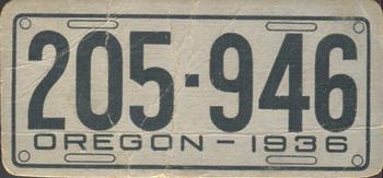 1936 Goudey Auto License Plates (R19-1) #NNO Oregon Front