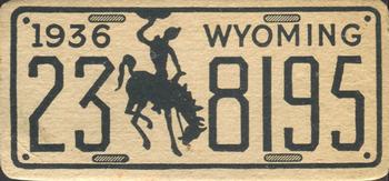 1936 Goudey Auto License Plates (R19-1) #NNO Wyoming Front