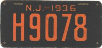 1936 Goudey Auto License Plates (R19-1) #NNO New Jersey Front