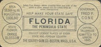 1937 Goudey Auto License Plates (R19-2) #NNO Florida Back