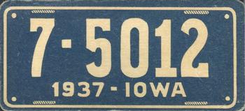 1937 Goudey Auto License Plates (R19-2) #NNO Iowa Front