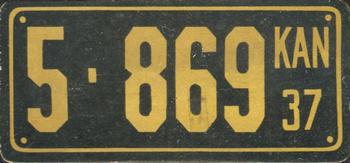 1937 Goudey Auto License Plates (R19-2) #NNO Kansas Front