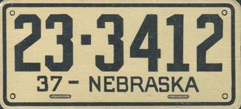 1937 Goudey Auto License Plates (R19-2) #NNO Nebraska Front