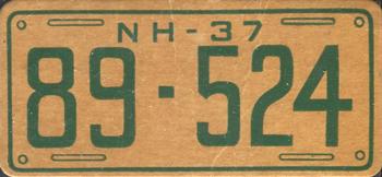 1937 Goudey Auto License Plates (R19-2) #NNO New Hampshire Front