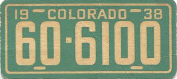 1938 Goudey Auto License Plates (R19-3) #NNO Colorado Front