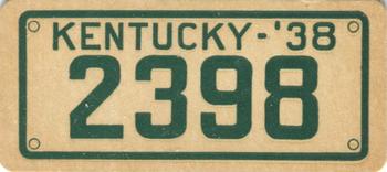 1938 Goudey Auto License Plates (R19-3) #NNO Kentucky Front