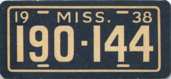 1938 Goudey Auto License Plates (R19-3) #NNO Mississippi Front