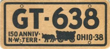 1938 Goudey Auto License Plates (R19-3) #NNO Ohio Front