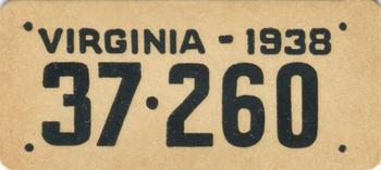 1938 Goudey Auto License Plates (R19-3) #NNO Virginia Front