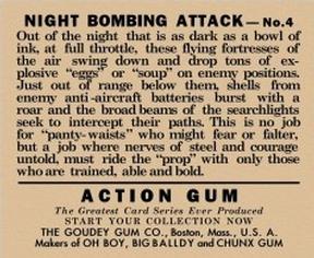 1938 Goudey Action Gum (R1) #4 Night Bombing Attack Back