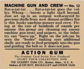 1938 Goudey Action Gum (R1) #12 Machine Gun and Crew Back