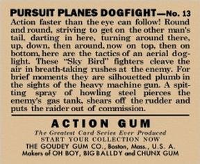 1938 Goudey Action Gum (R1) #13 Pursuit Planes Dogfight Back