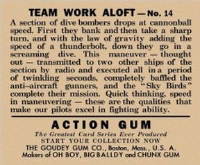 1938 Goudey Action Gum (R1) #14 Team Work Aloft Back
