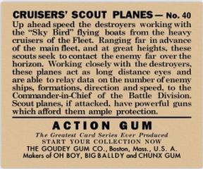 1938 Goudey Action Gum (R1) #40 Cruisers' Scout Planes Back