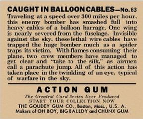 1938 Goudey Action Gum (R1) #63 Caught in Balloon Cables Back