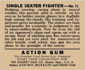 1938 Goudey Action Gum (R1) #71 Single Seater Fighter Back