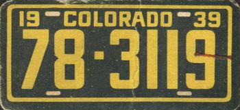 1939 Goudey Auto License Plates (R19-4) #NNO Colorado Front