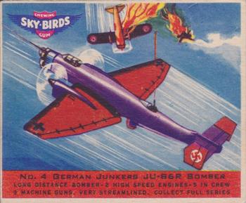 1941 Goudey Sky Birds (R137) #4 German. Junkers JU-86R Bomber Front