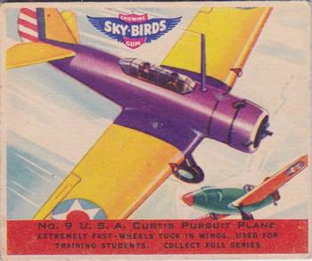 1941 Goudey Sky Birds (R137) #9 U.S.A. Curtis Pursuit Plane Front