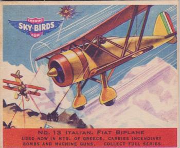 1941 Goudey Sky Birds (R137) #13 Italian. Fiat Biplane Front