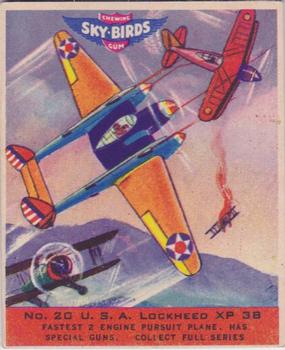 1941 Goudey Sky Birds (R137) #20 U.S.A. Lockheed XP 38 Front