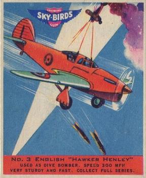 1941 Goudey Sky Birds (R137) #3 English. Hawker Henley Front