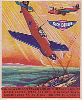 1941 Goudey Sky Birds (R137) #12 German. Messerschmidt BT-109-R Front